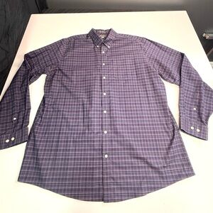 Eddie Bauer Men's Casual Purple Checkered Shirt